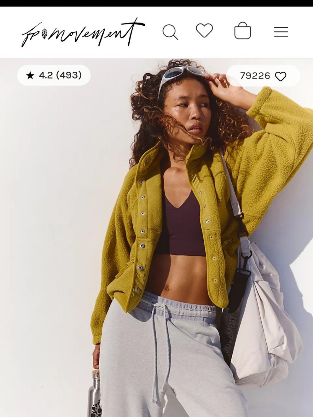 Free People Movement Cozy Teddy Jacket in Yellow/orange, Hit The Slopes Jacket